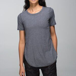 Lululemon Om Tee - 2/4 Micro Stripe Black White